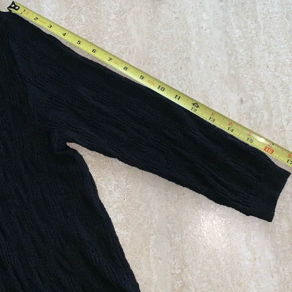 SANDRO FERRONE black linen blend knit cardigan sweater, hip length. Medium EUC - Picture 14 of 17